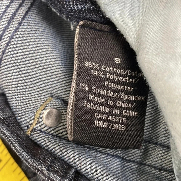 Dark wash medium rise whiskered Blue flared leg pullon jeans size 8 - Picture 3 of 15